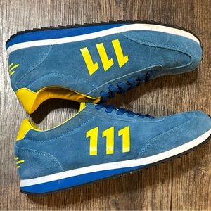 Fallout Vault Tec 111 Sneakers Blue Suede and Yellow Mens 9 Womens 10.5 …